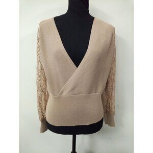 Women's Brown Tan Chicme V-Neck Sweater Size Medium